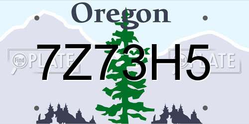 7Z73H5 Oregon License Plate