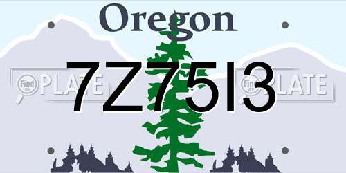 7Z75I3 Oregon License Plate