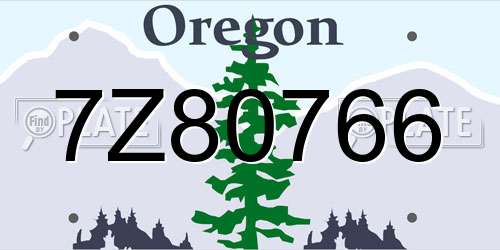 7Z80766 Oregon License Plate