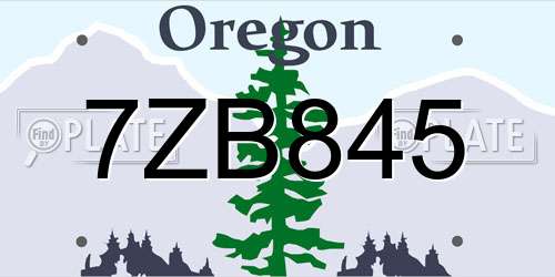 7ZB845 Oregon License Plate