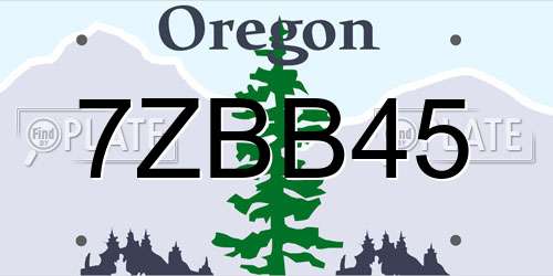 7ZBB45 Oregon License Plate