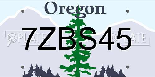 7ZBS45 Oregon License Plate