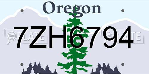 7ZH6794 Oregon License Plate