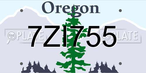 7ZI755 Oregon License Plate