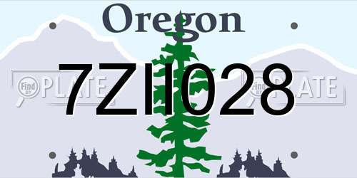 7ZII028 Oregon License Plate