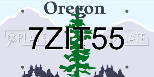 7ZIT55 Oregon License Plate