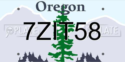 7ZIT58 Oregon License Plate