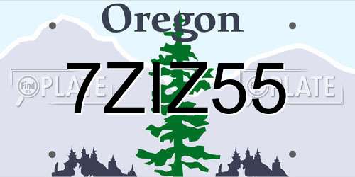7ZIZ55 Oregon License Plate