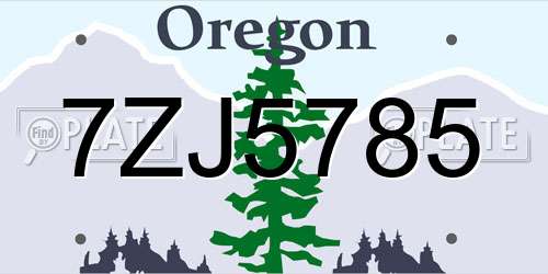 7ZJ5785 Oregon License Plate