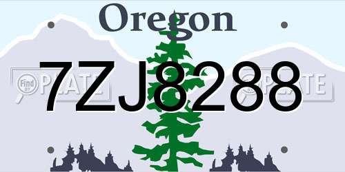 7ZJ8288 Oregon License Plate