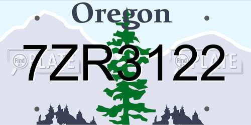 7ZR3122 Oregon License Plate