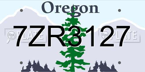 7ZR3127 Oregon License Plate
