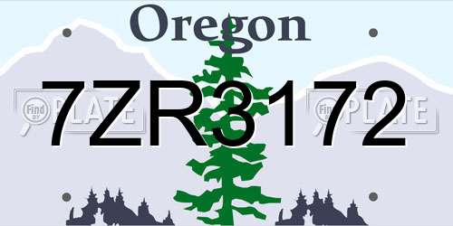 7ZR3172 Oregon License Plate