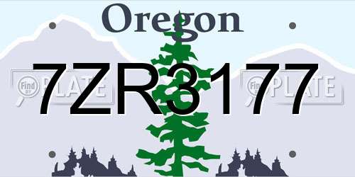 7ZR3177 Oregon License Plate