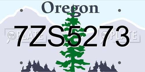 7ZS5273 Oregon License Plate