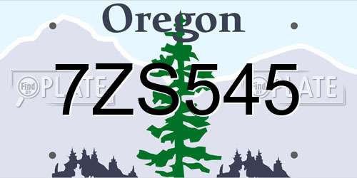 7ZS545 Oregon License Plate
