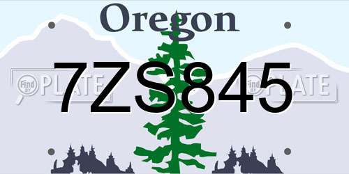 7ZS845 Oregon License Plate