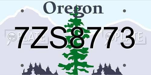 7ZS8773 Oregon License Plate