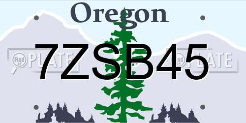 7ZSB45 Oregon License Plate