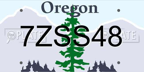7ZSS48 Oregon License Plate