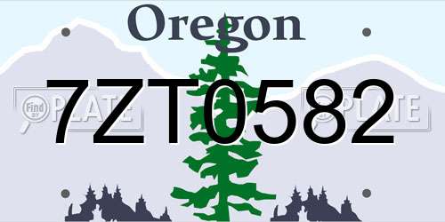 7ZT0582 Oregon License Plate