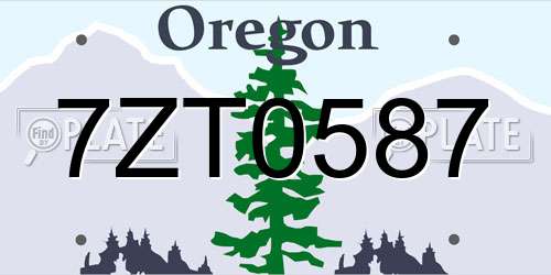7ZT0587 Oregon License Plate