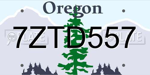 7ZTD557 Oregon License Plate