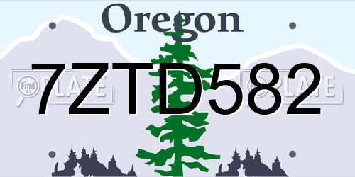 7ZTD582 Oregon License Plate