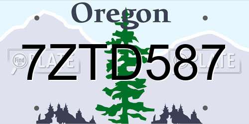 7ZTD587 Oregon License Plate