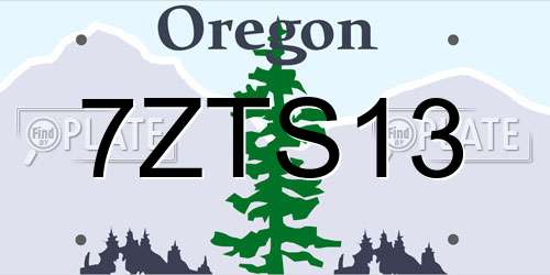 7ZTS13 Oregon License Plate