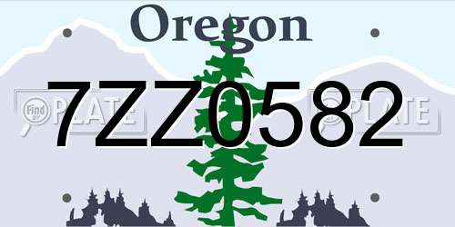 7ZZ0582 Oregon License Plate