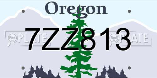 7ZZ813 Oregon License Plate