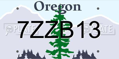 7ZZB13 Oregon License Plate