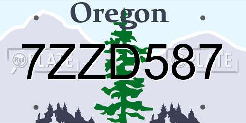 7ZZD587 Oregon License Plate