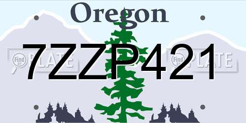 7ZZP421 Oregon License Plate