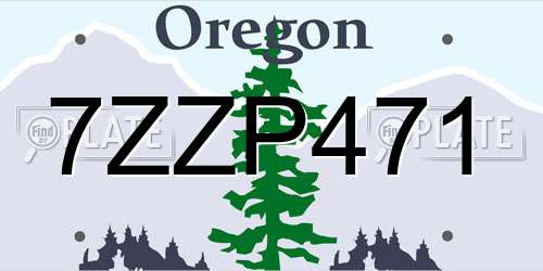 7ZZP471 Oregon License Plate
