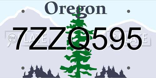 7ZZQ595 Oregon License Plate