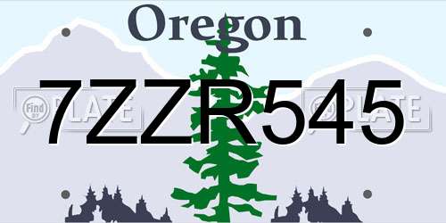 7ZZR545 Oregon License Plate