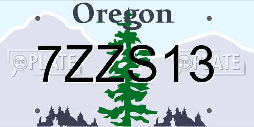 7ZZS13 Oregon License Plate