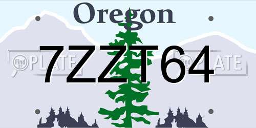 7ZZT64 Oregon License Plate