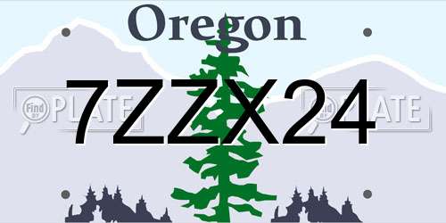 7ZZX24 Oregon License Plate