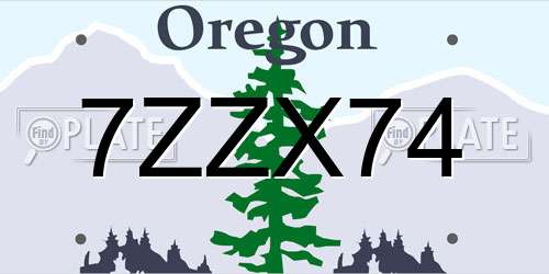 7ZZX74 Oregon License Plate