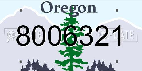 8006321 Oregon License Plate