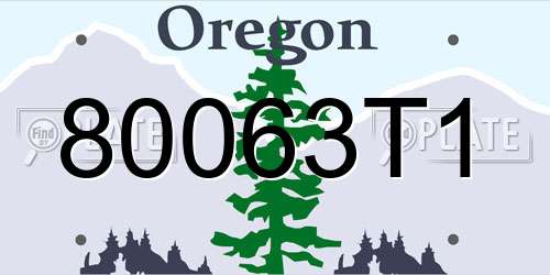 80063T1 Oregon License Plate