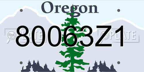 80063Z1 Oregon License Plate