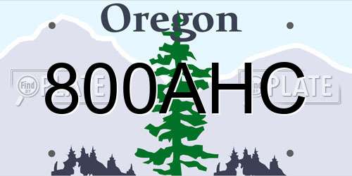 800AHC Oregon License Plate