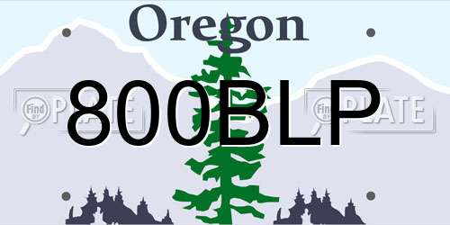 800BLP Oregon License Plate