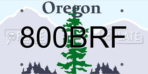 800BRF Oregon License Plate