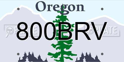 800BRV Oregon License Plate