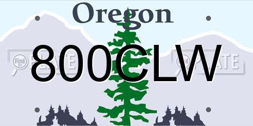 800CLW Oregon License Plate